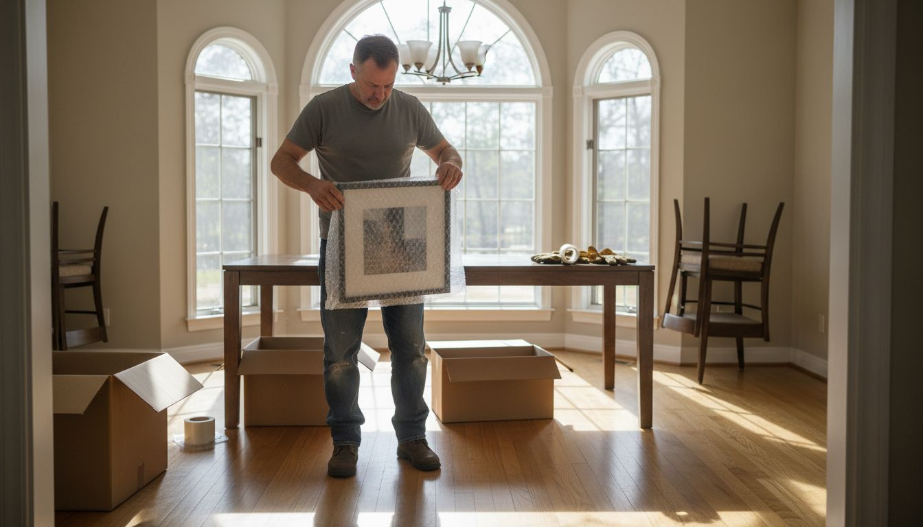 Packing dining room before renovation