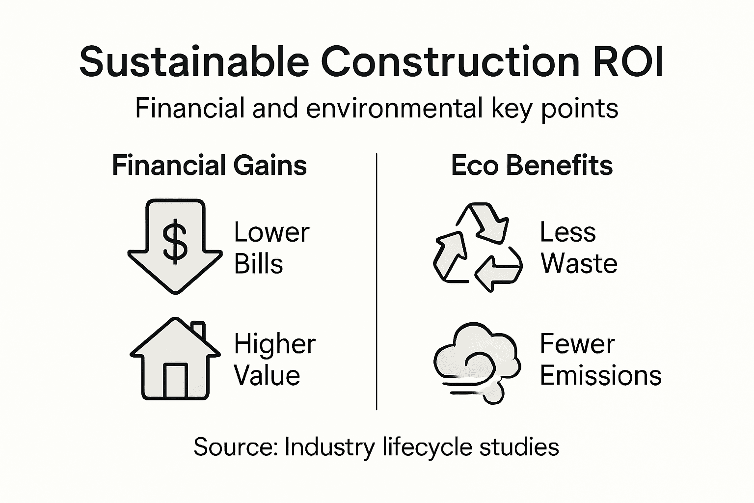 Infographic on sustainable construction ROI and benefits