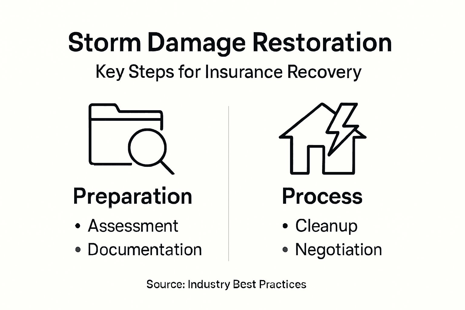 Infographic showing restoration process steps