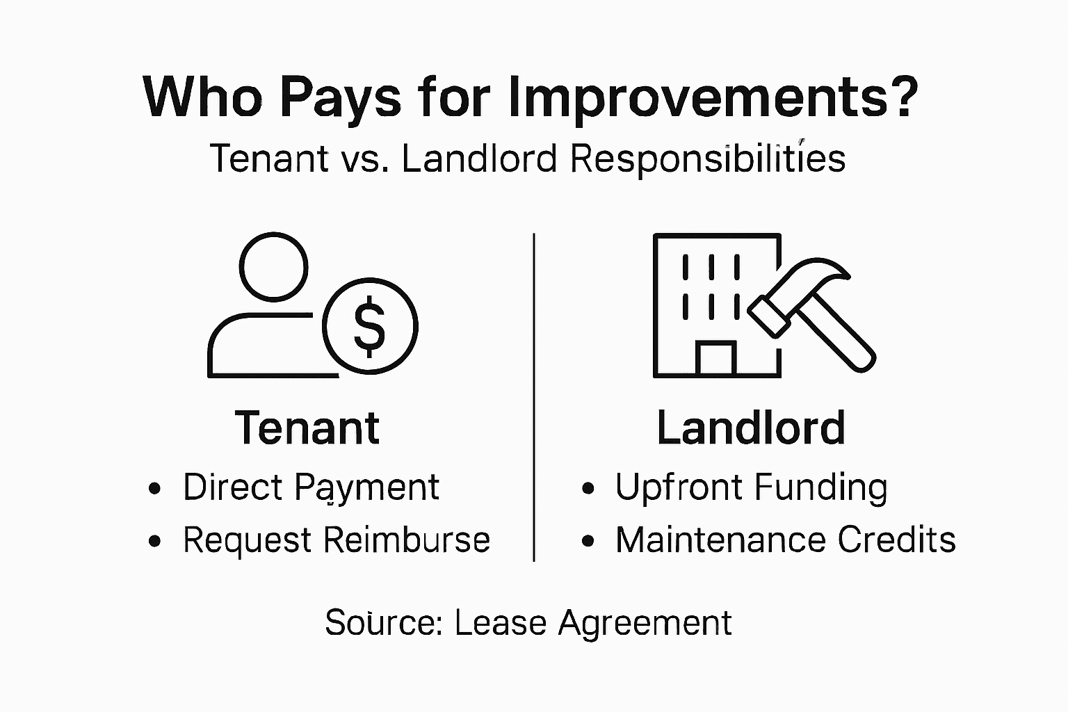 Infographic on cost responsibility in improvements