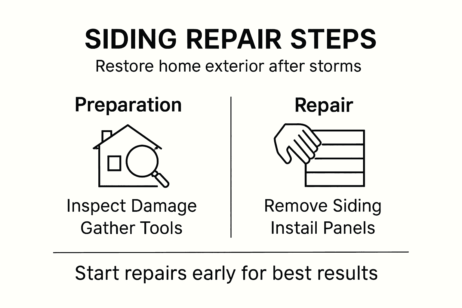 Infographic showing siding repair process steps