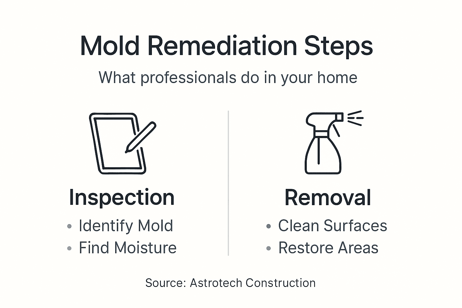 Infographic shows mold remediation steps overview