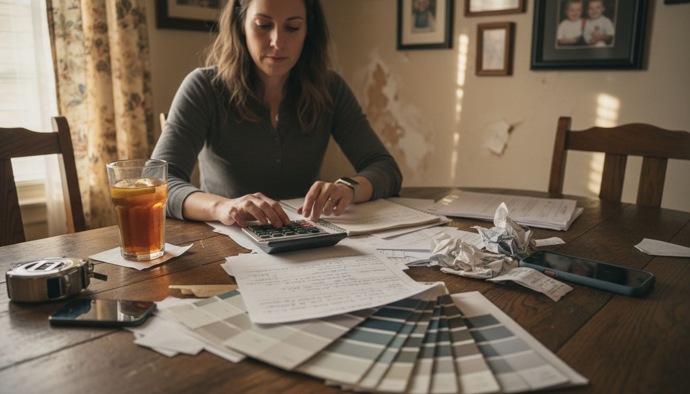 Homeowner doing renovation budget planning