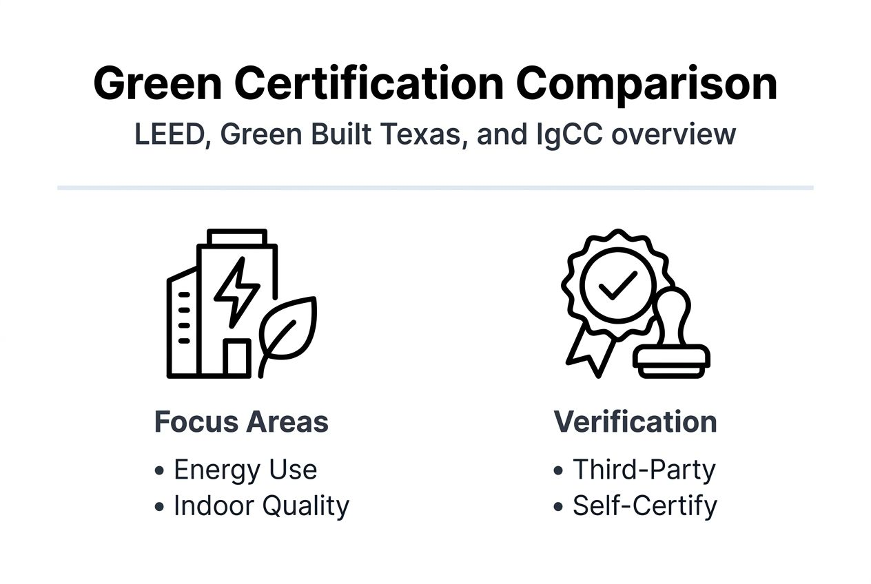 Infographic comparing green building certifications