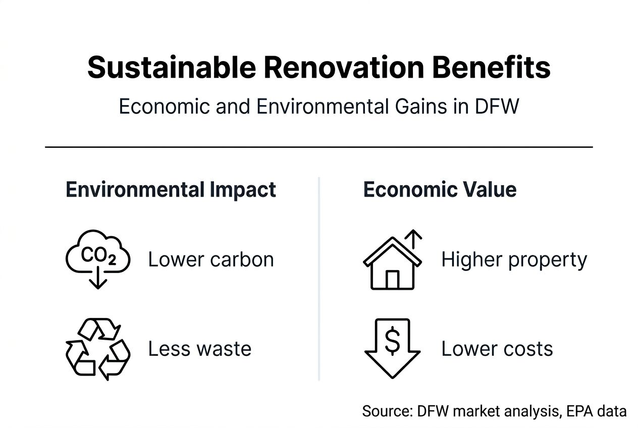 Infographic sustainable renovation benefits DFW