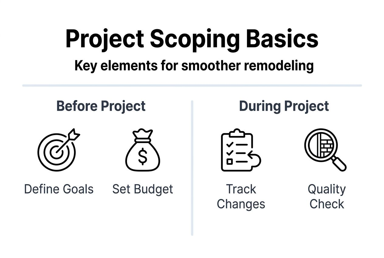 Infographic summarizing project scoping steps