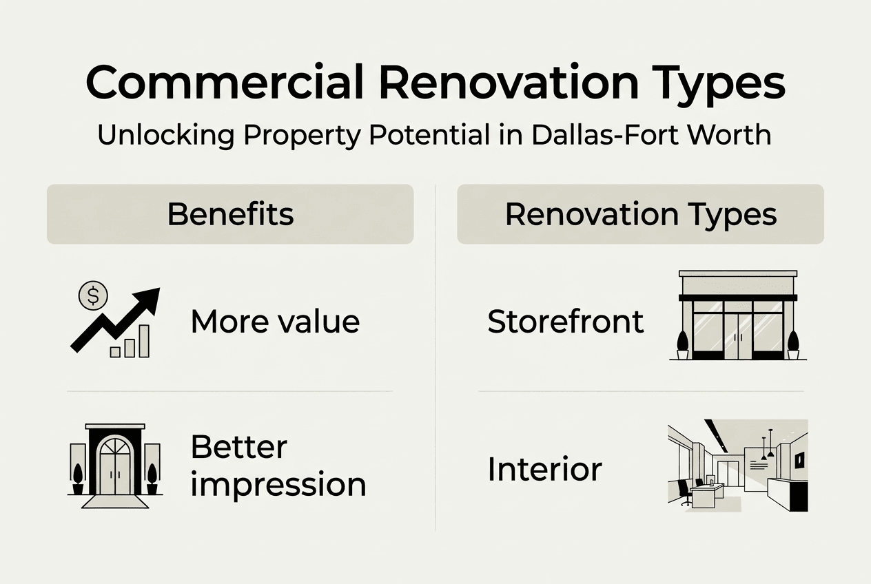 Infographic showing renovation types and benefits