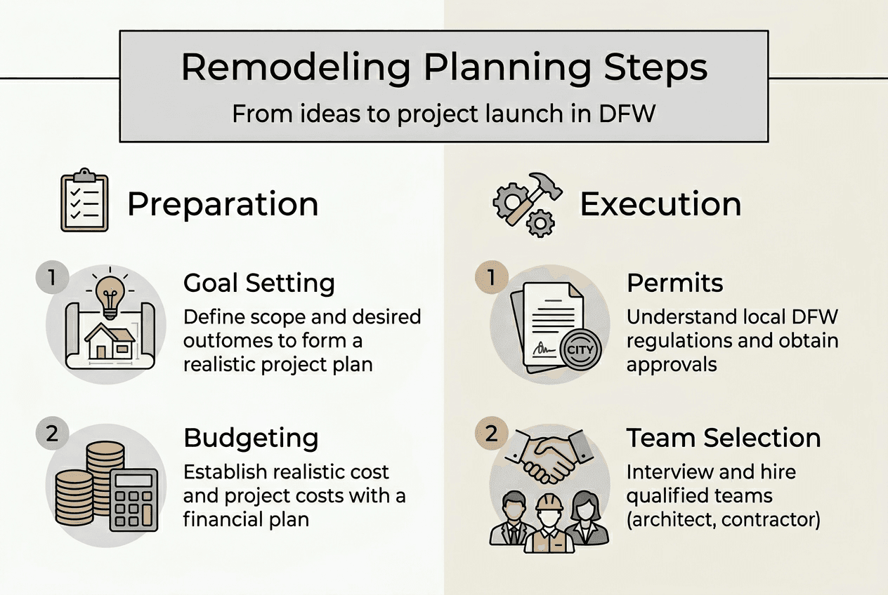 Infographic shows key remodeling planning steps