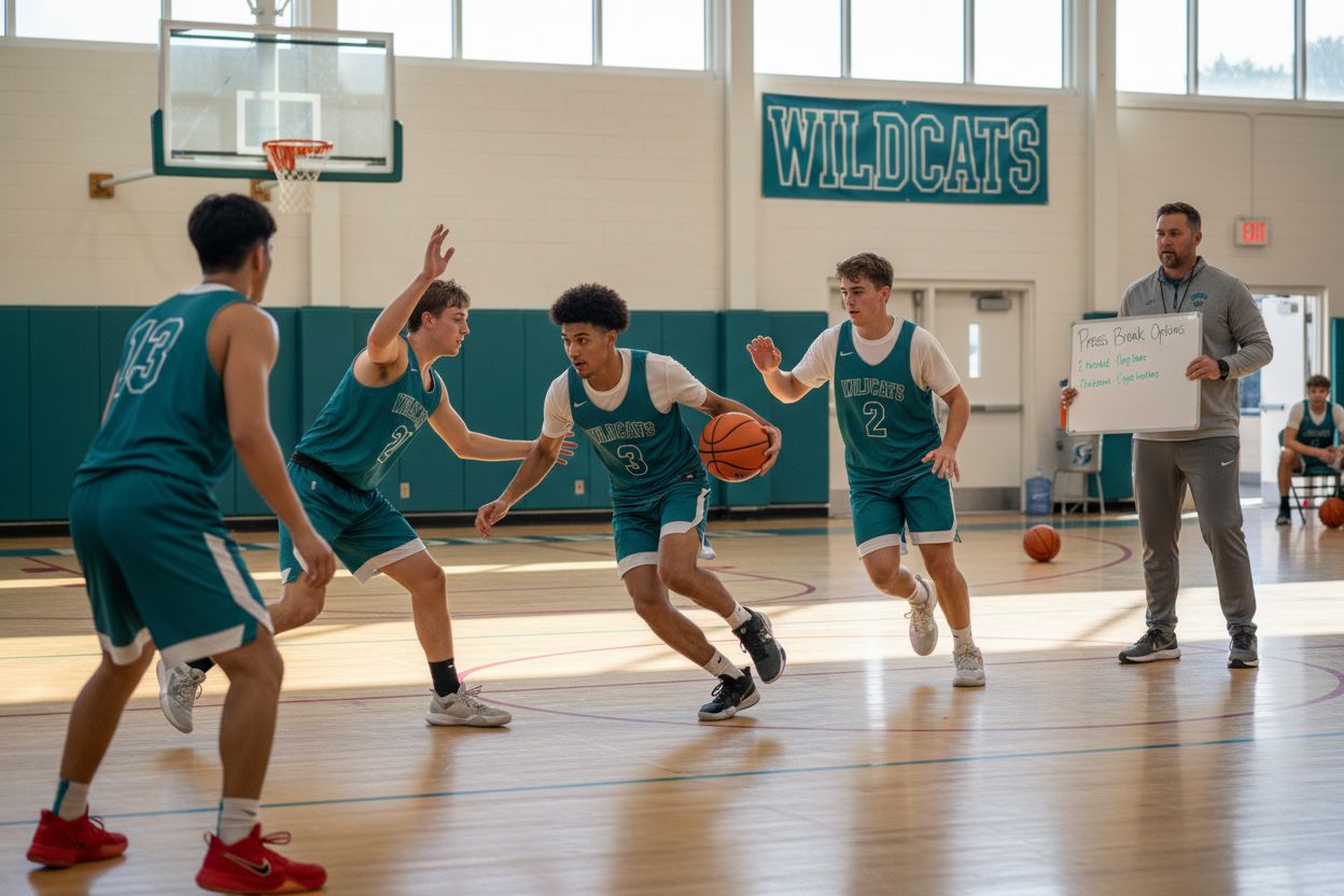 basketball press break teamwork