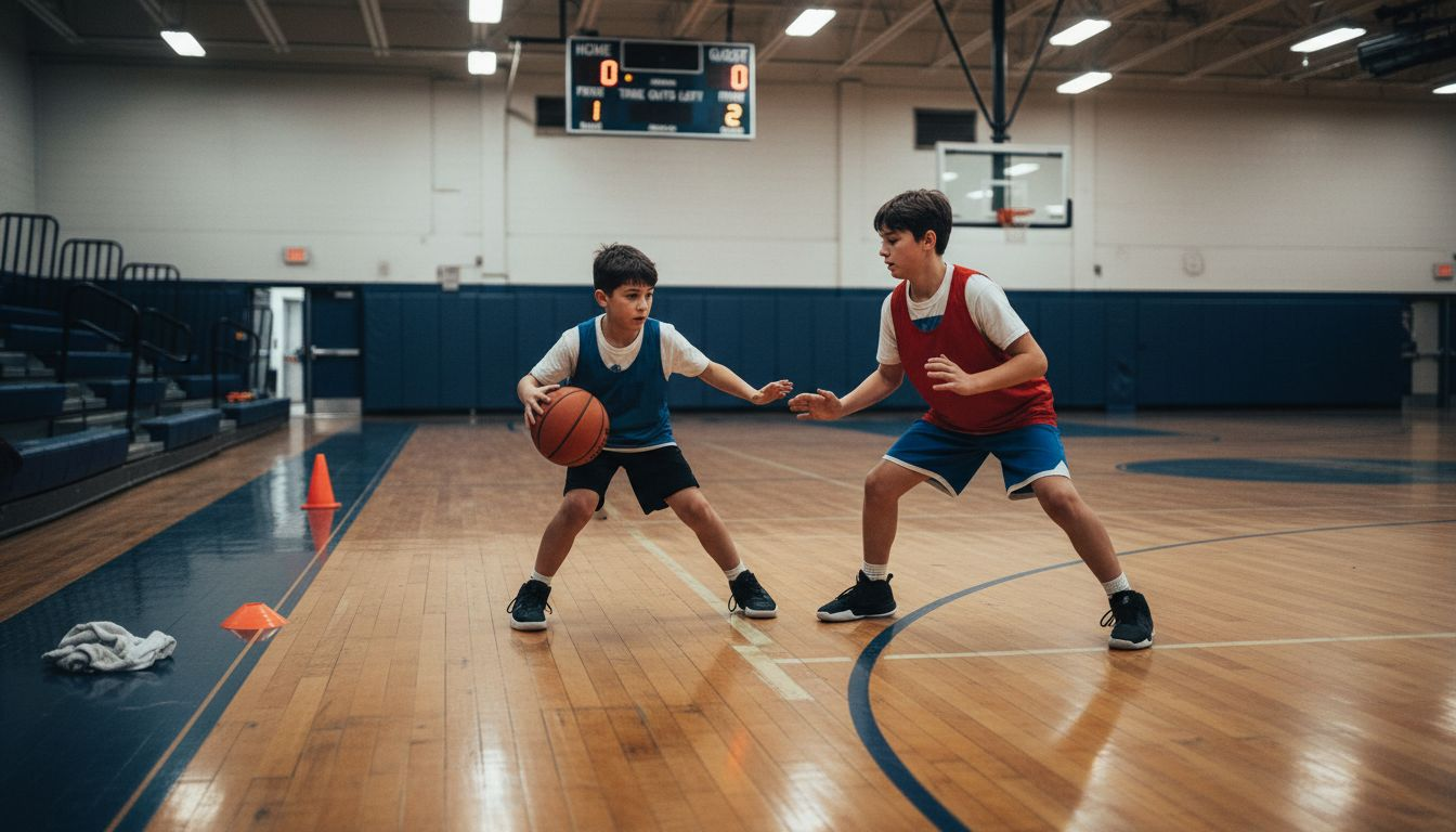 Youth basketball stationary screen demonstration