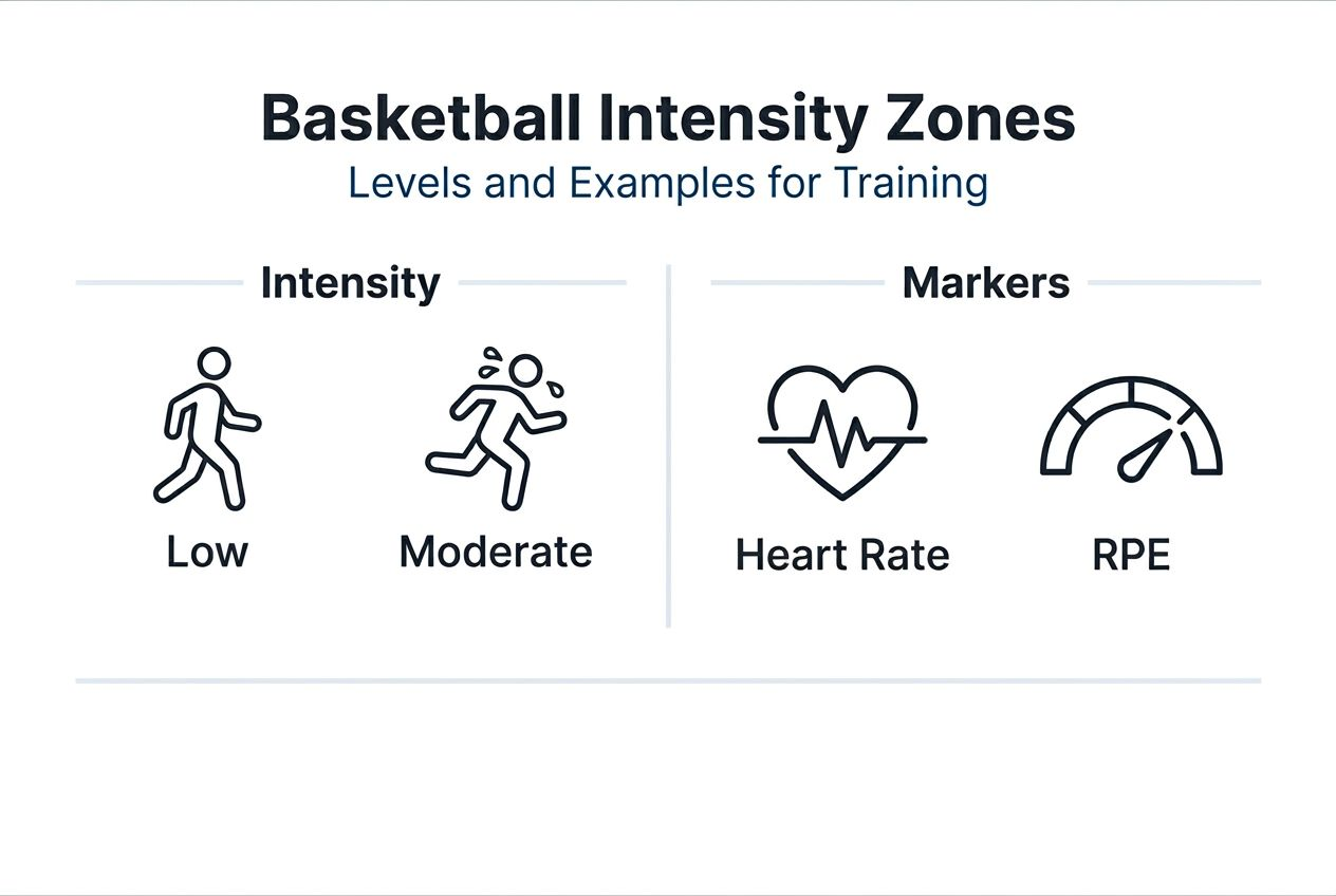 Infographic showing basketball intensity levels overview