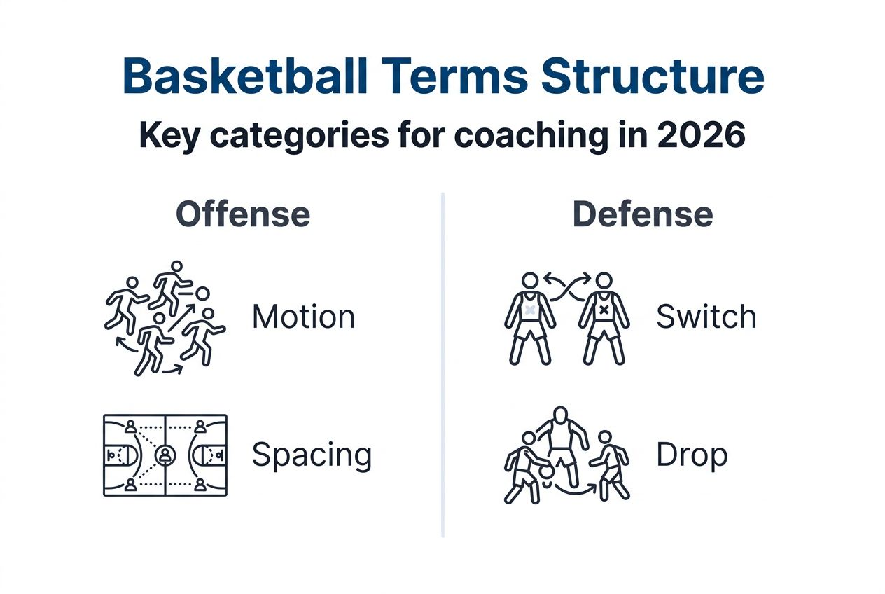 Infographic showing core basketball coaching terms