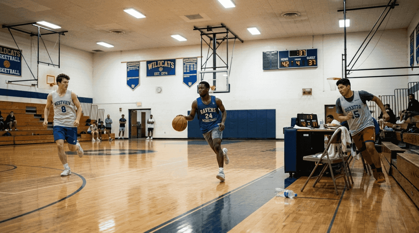 Players demonstrating transition spacing in lanes