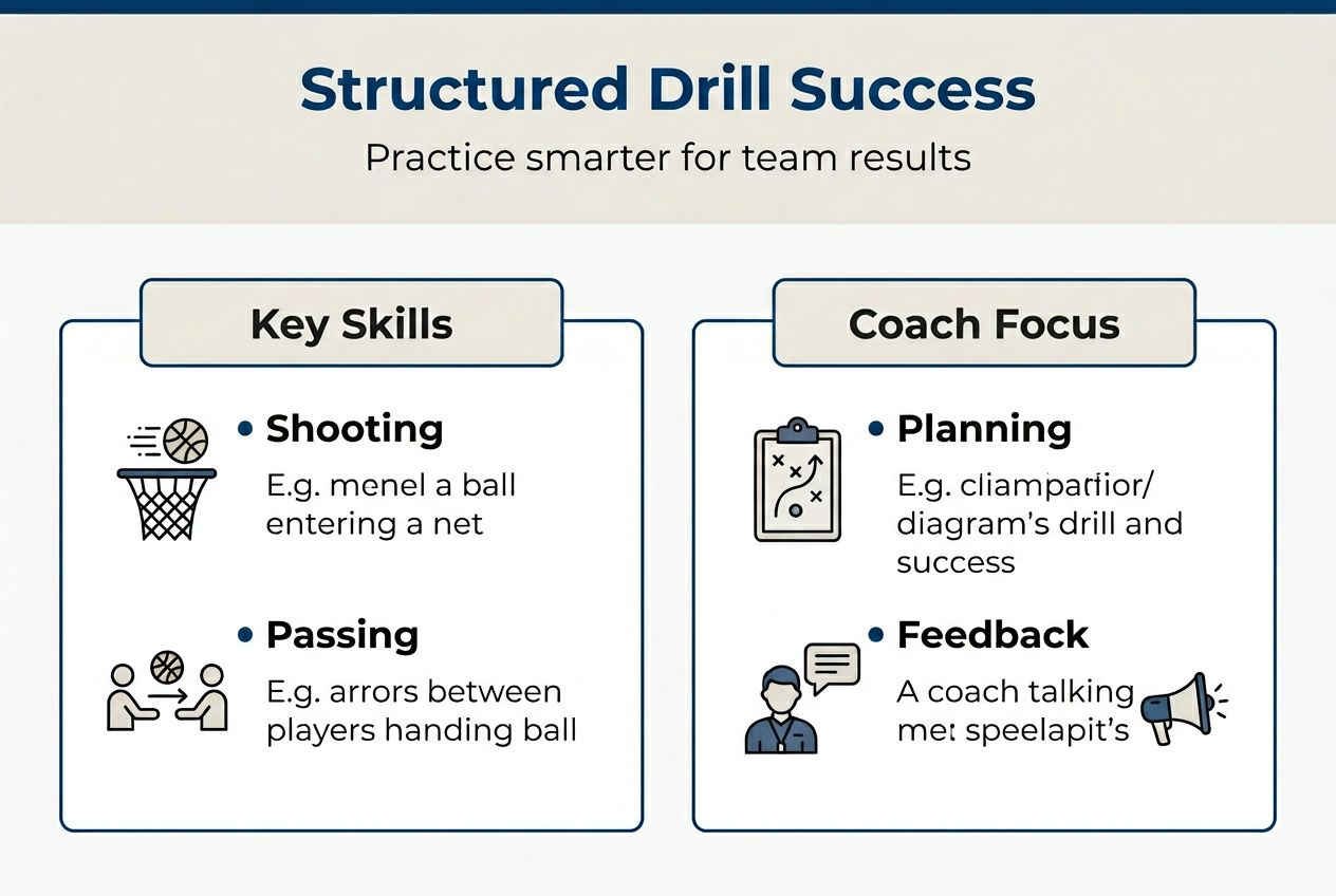 Infographic summarizing structured basketball drill benefits