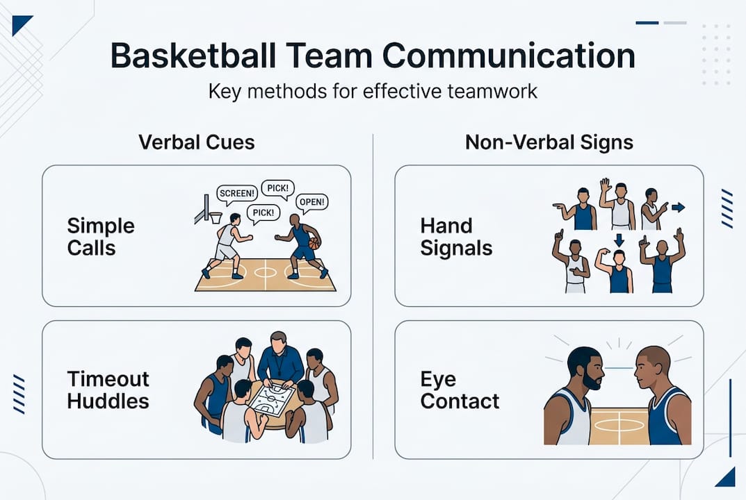 Infographic on basketball team communication methods