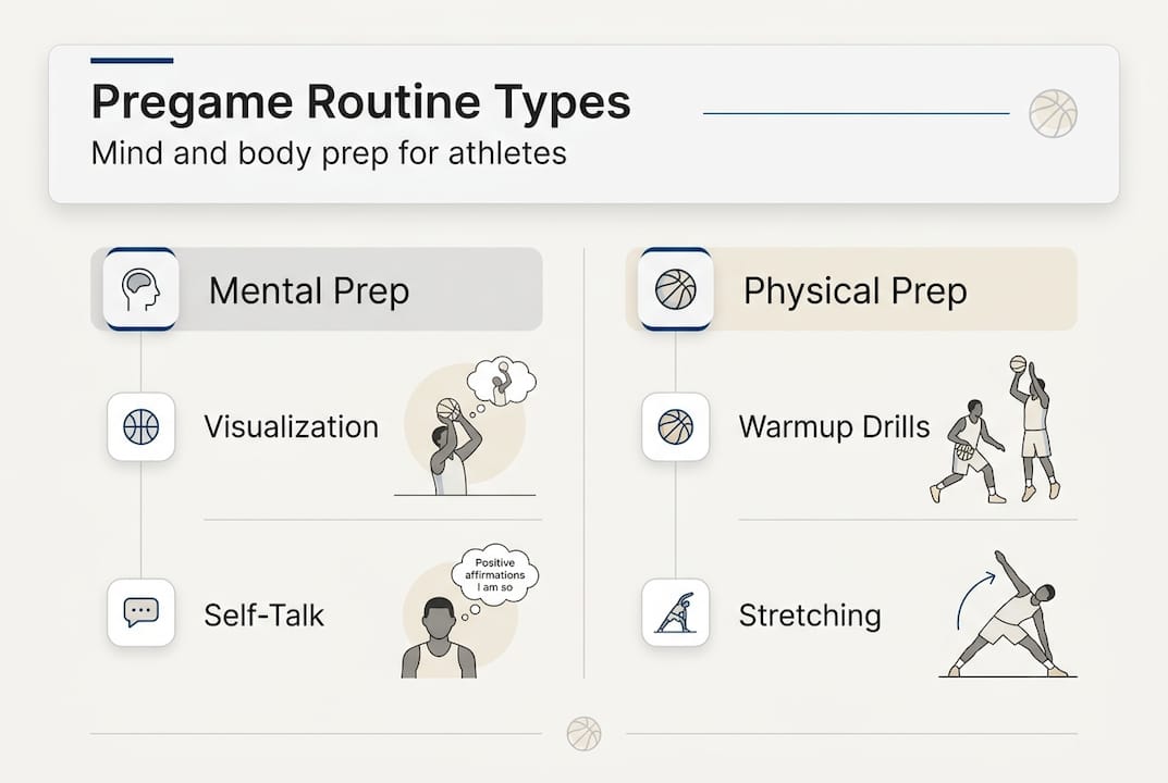 Infographic showing mental and physical routines