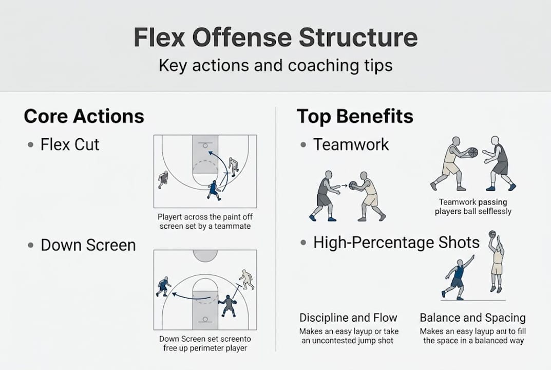 Infographic showing flex offense structure and benefits