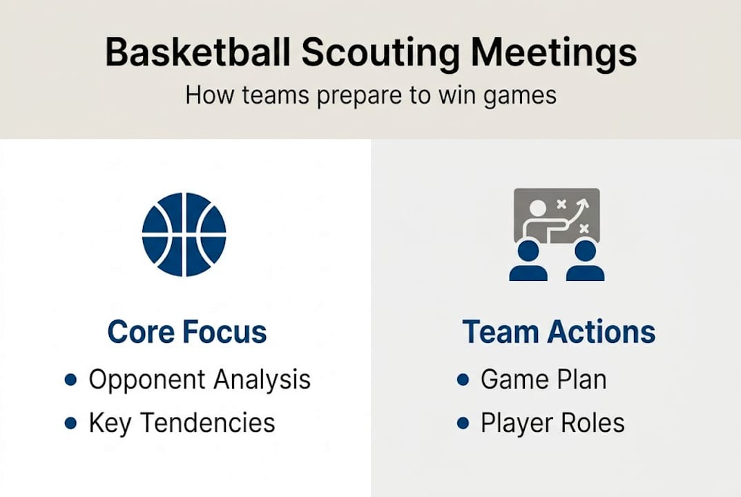 Infographic breaking down basketball scouting meeting
