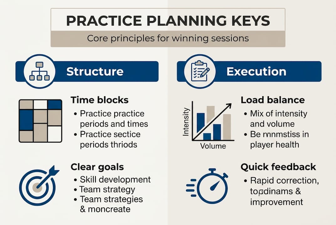 Infographic showing practice planning core ideas