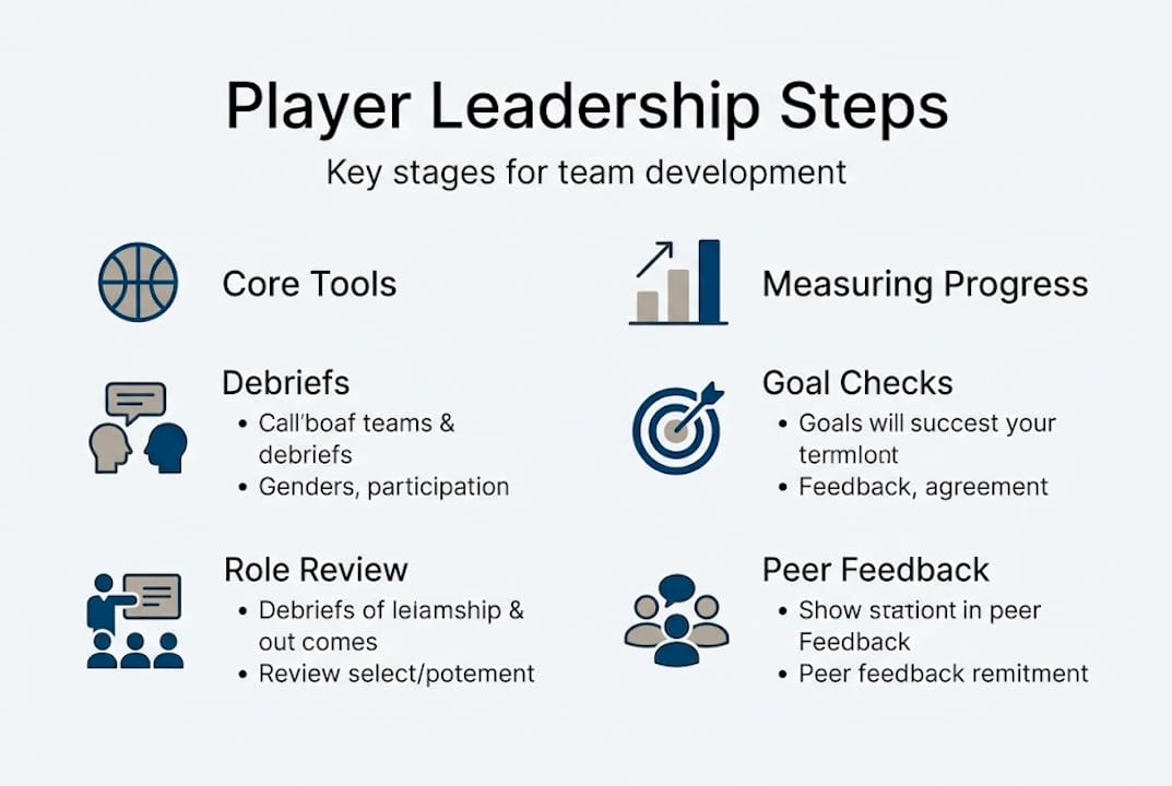Infographic of basketball leadership development steps