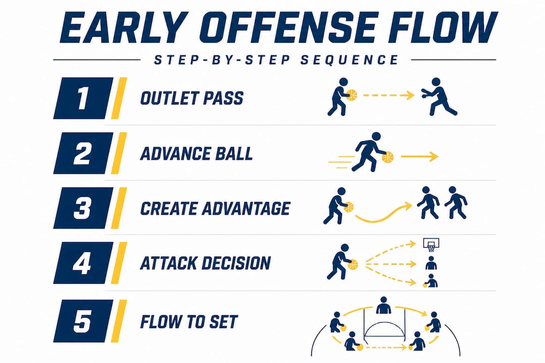 Infographic showing early offense process steps