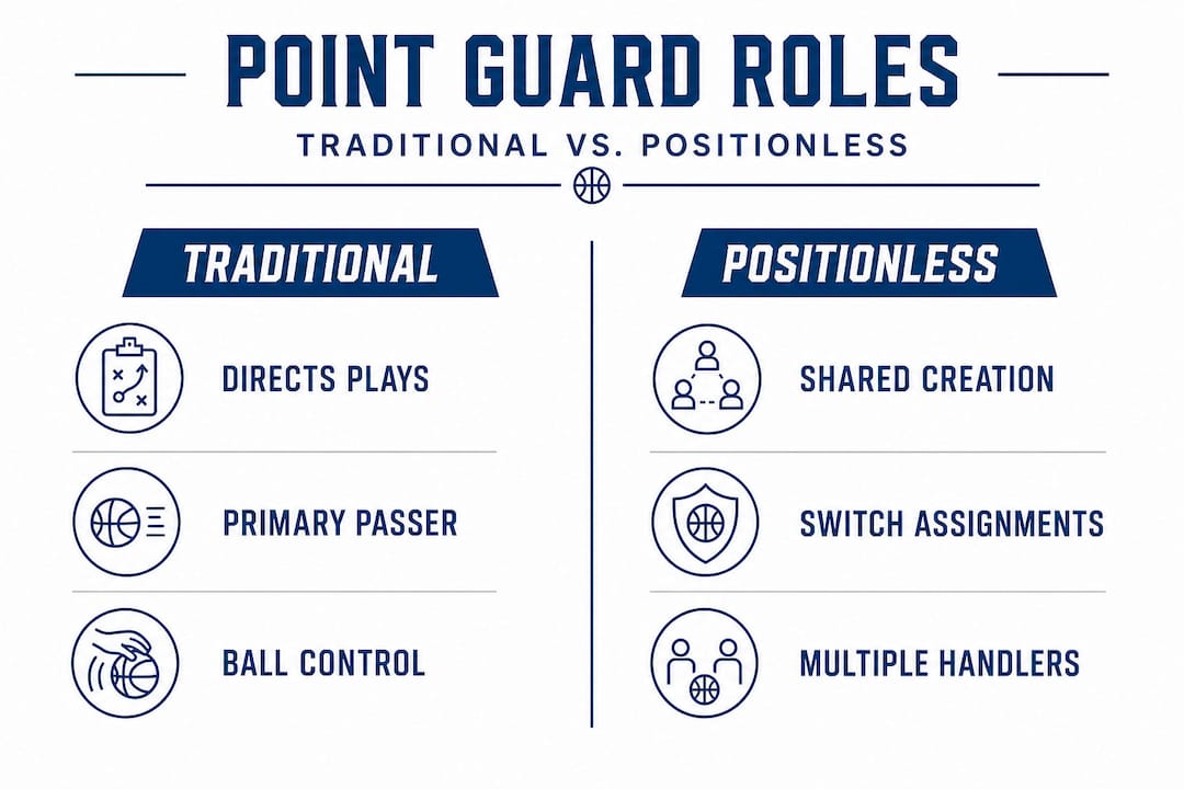 Traditional versus positionless point guard infographic