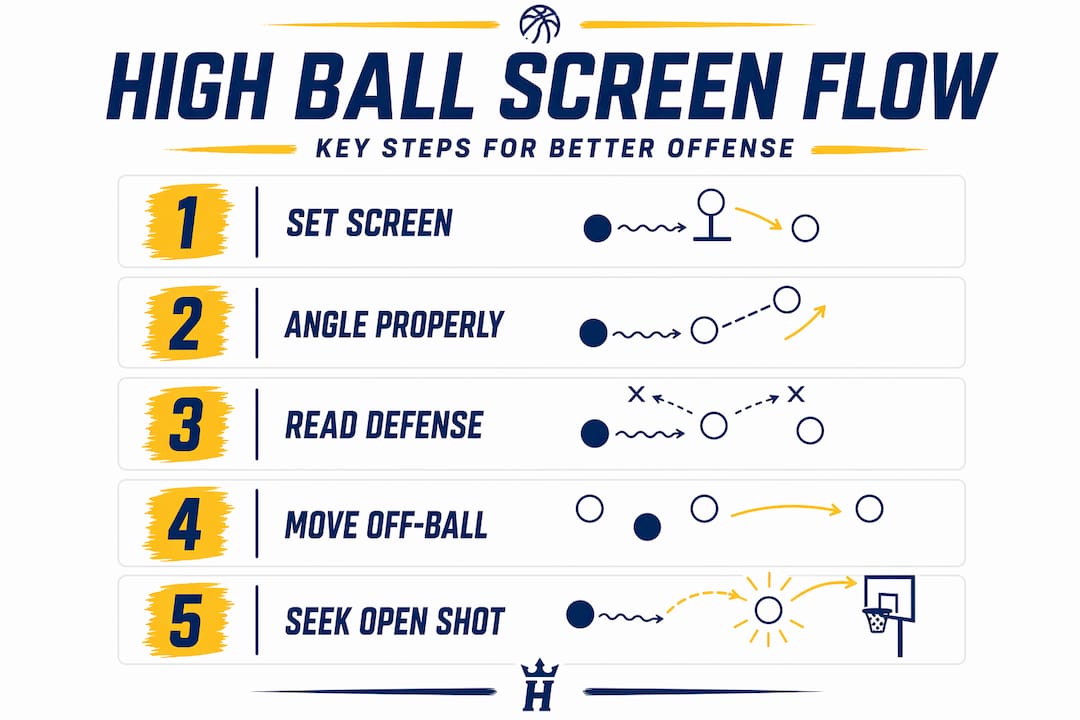 Infographic shows steps to effective ball screen offense