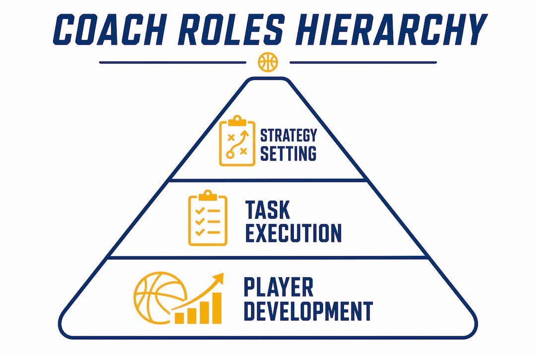Coach role hierarchy pyramid infographic