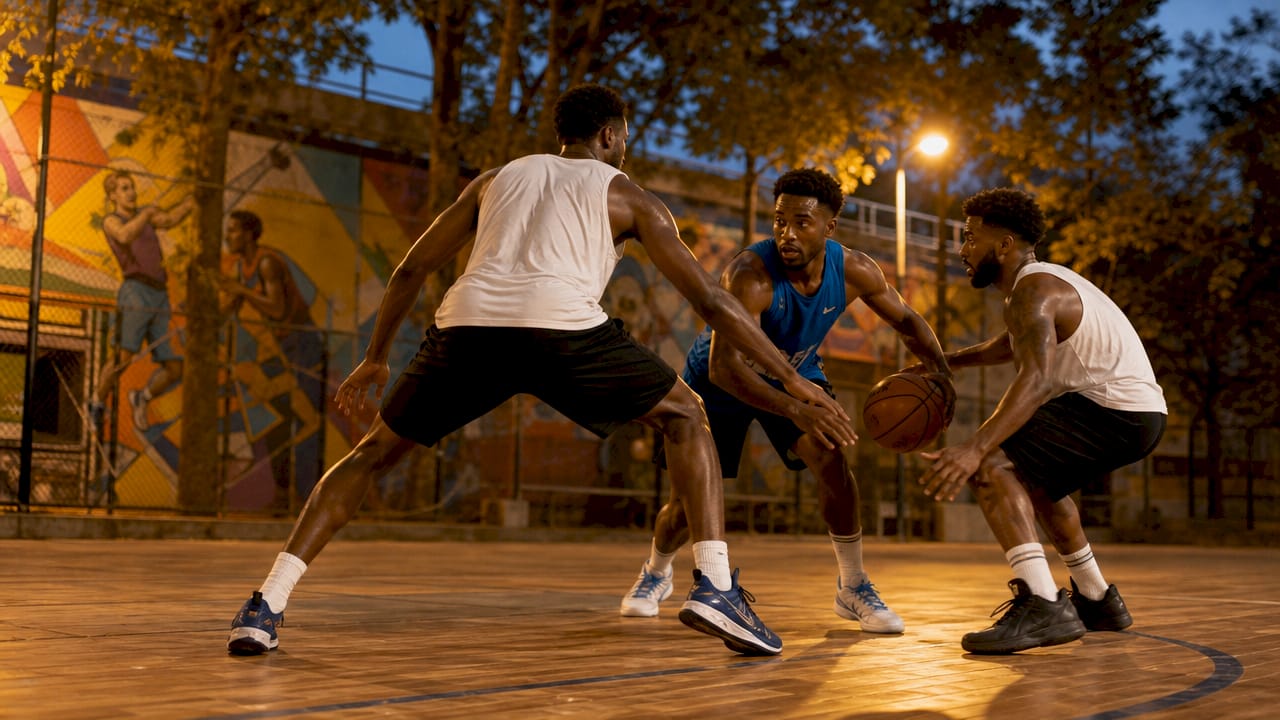 Defenders forcing ball handler baseline outdoors