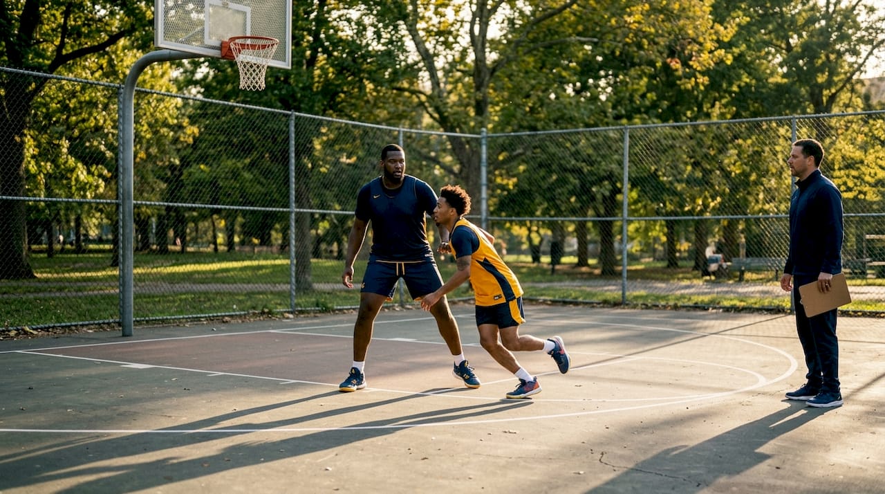 Players performing inverted basketball screen