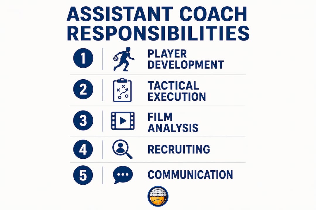 Infographic illustrating assistant coach key responsibilities