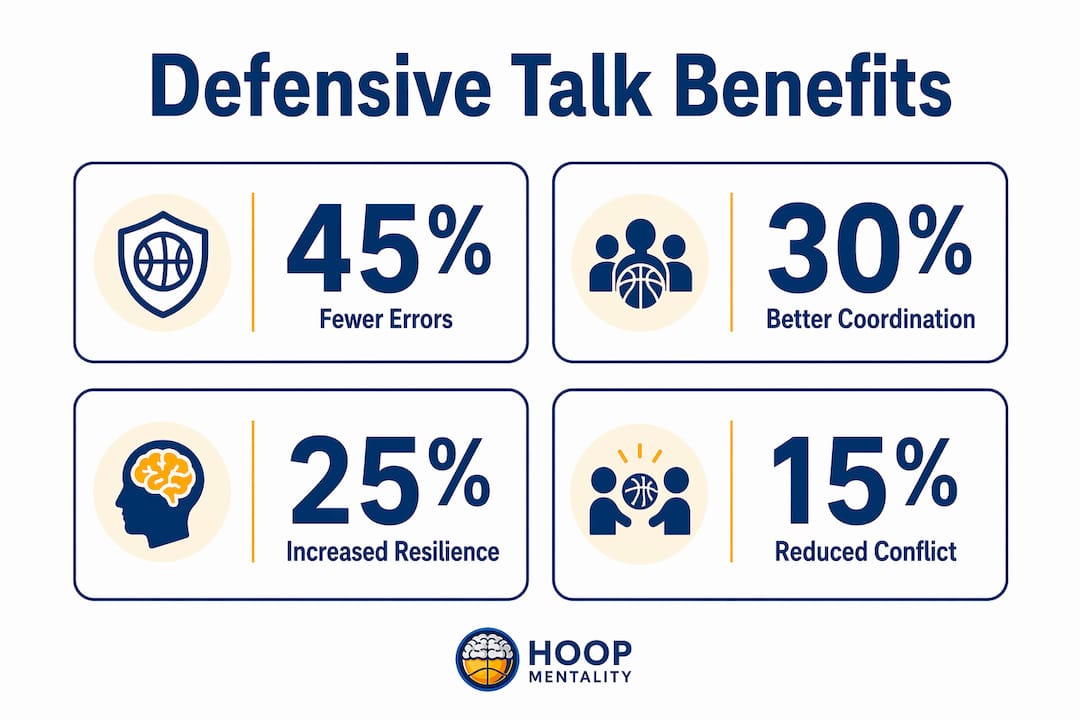 Infographic showing measurable benefits of defensive talk