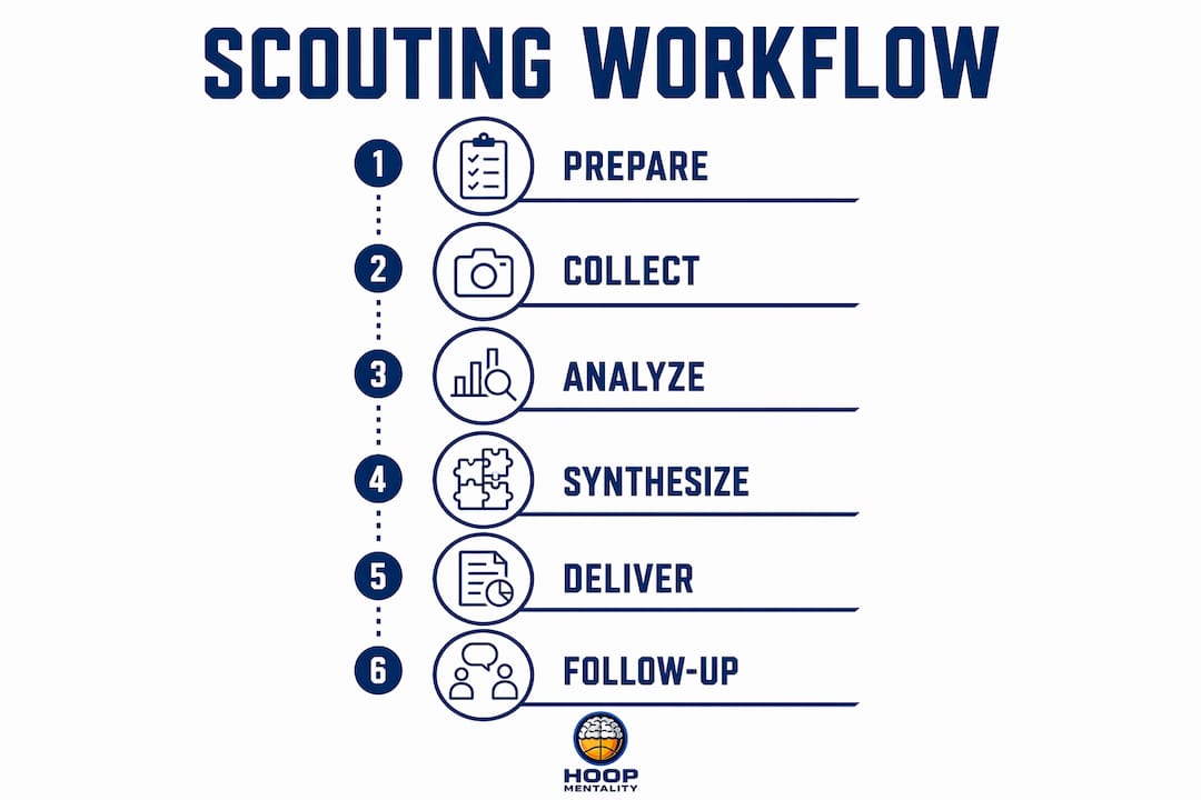 Infographic showing step-by-step scouting workflow
