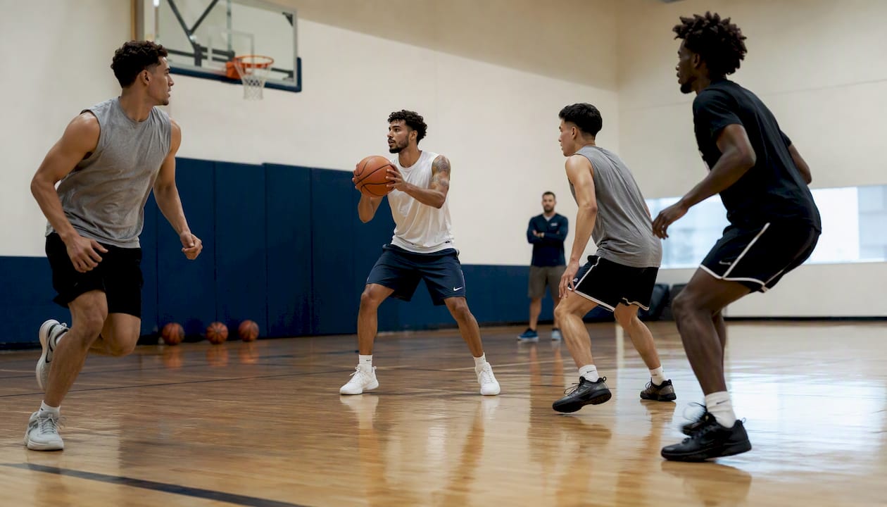 Players running Kentucky 1-4 High basketball play