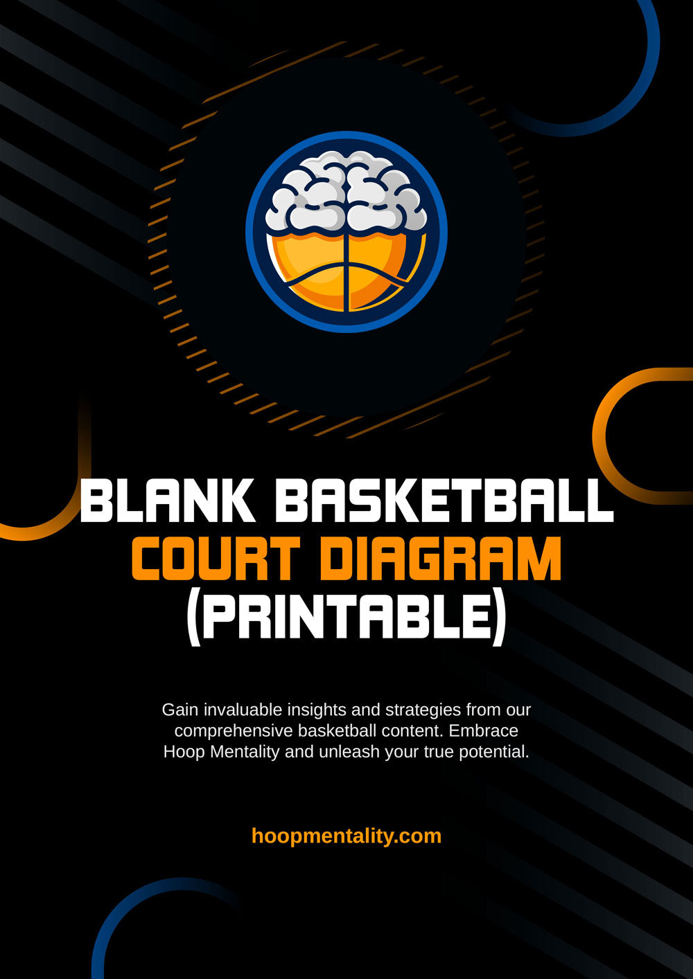 Blank Basketball Court Diagram For Drawing Plays (Printable)