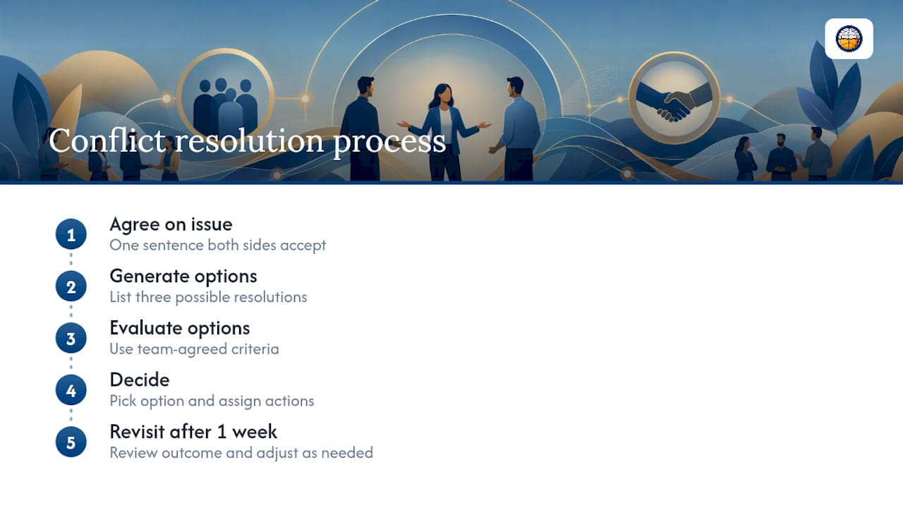 Five-step conflict resolution process