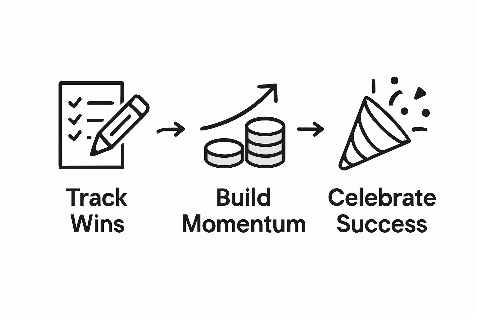 Infographic showing tracking and celebrating financial wins