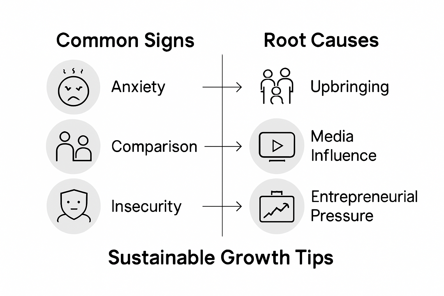 Money Dysmorphia: Hidden Barriers to Financial Success 2 Infographic of signs and causes of money dysmorphia