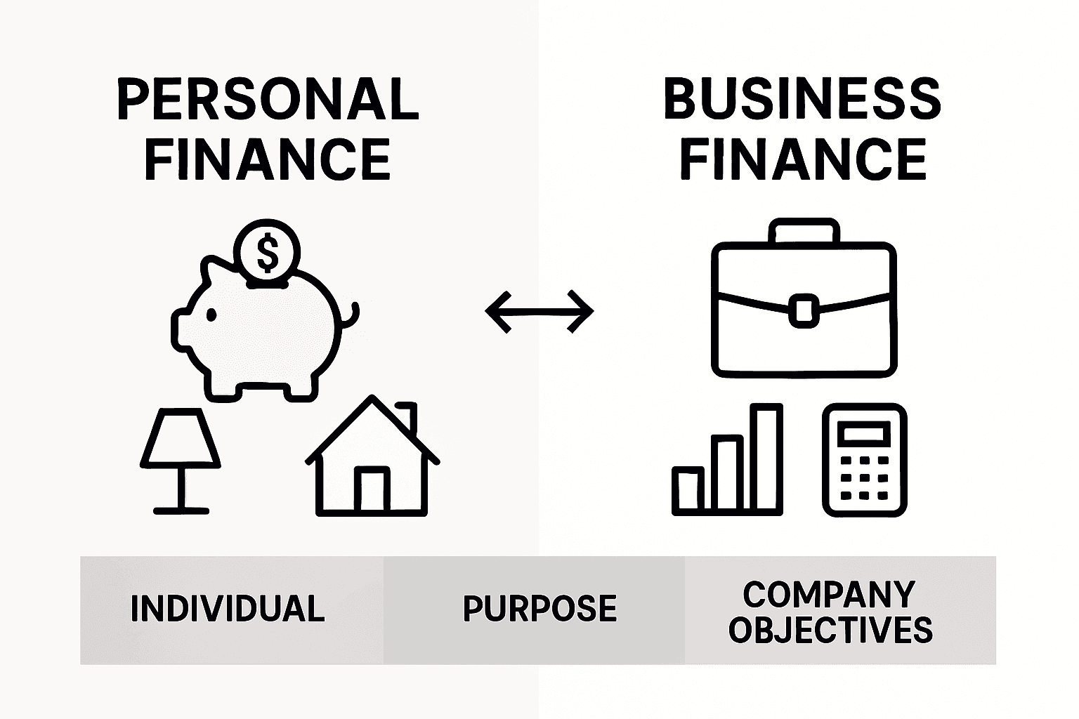 Infographic comparing personal and business financial wellness