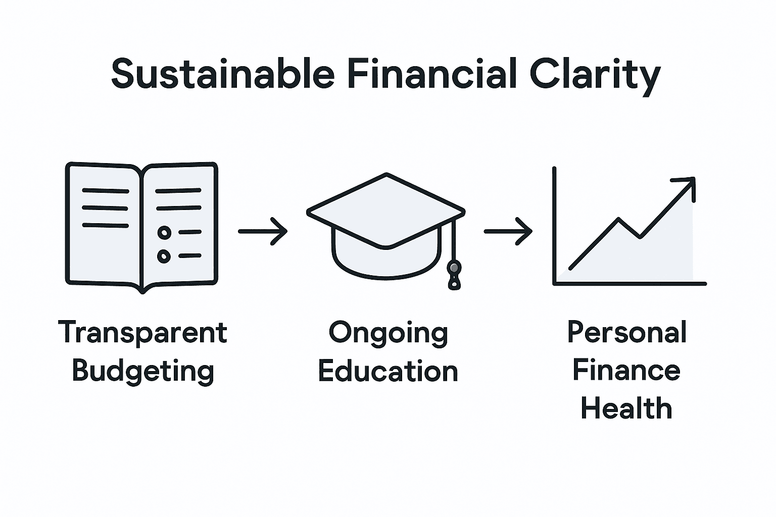 Infographic showing strategies for sustainable financial clarity