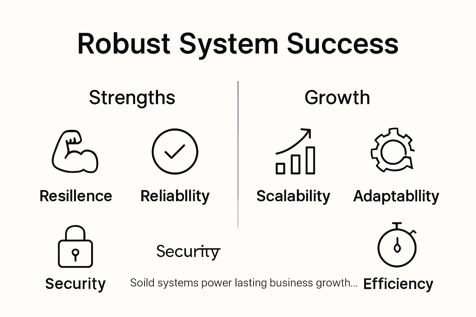 Infographic showing robust systems features and benefits