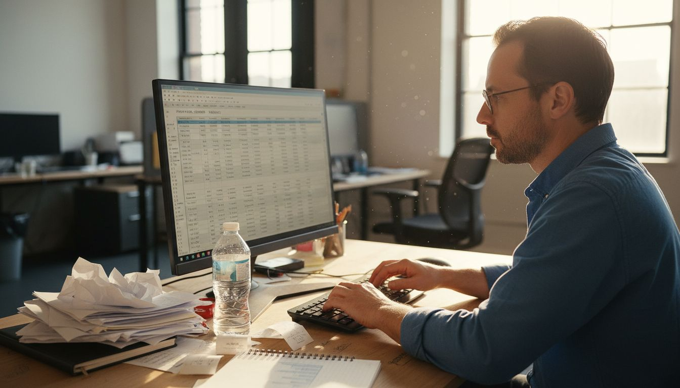 Founder setting up financial dashboard
