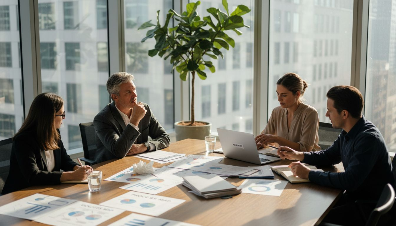 Team discussing business systems planning