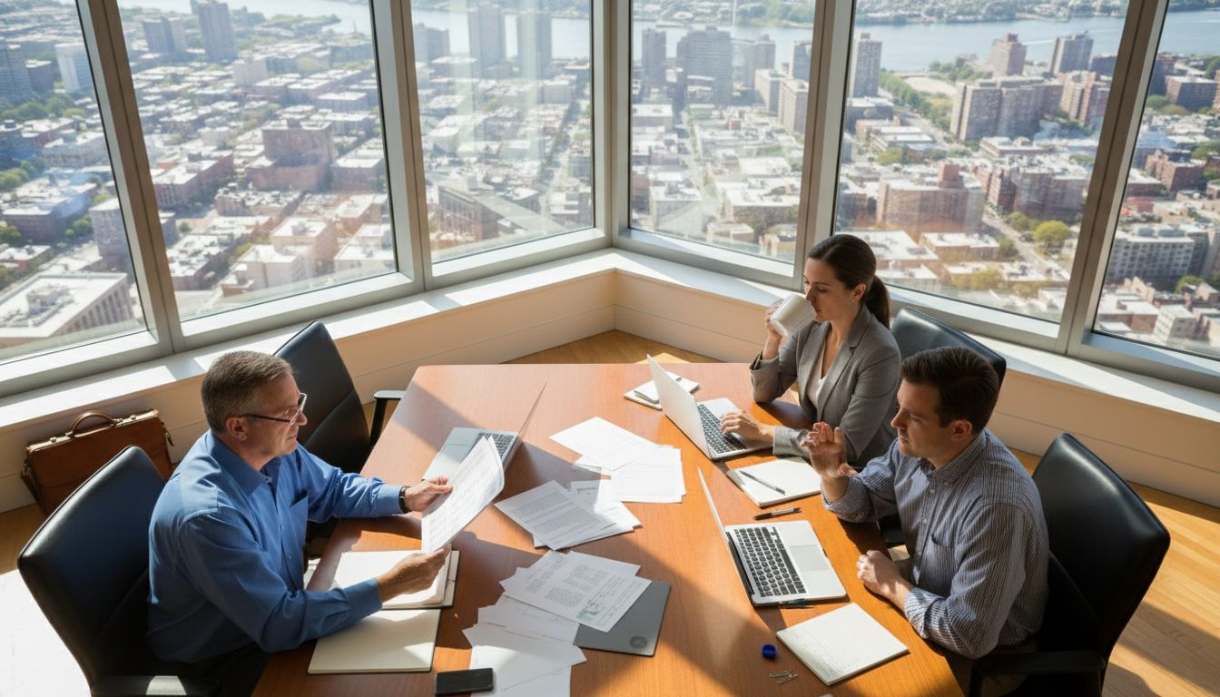 Consulting team planning strategy in office