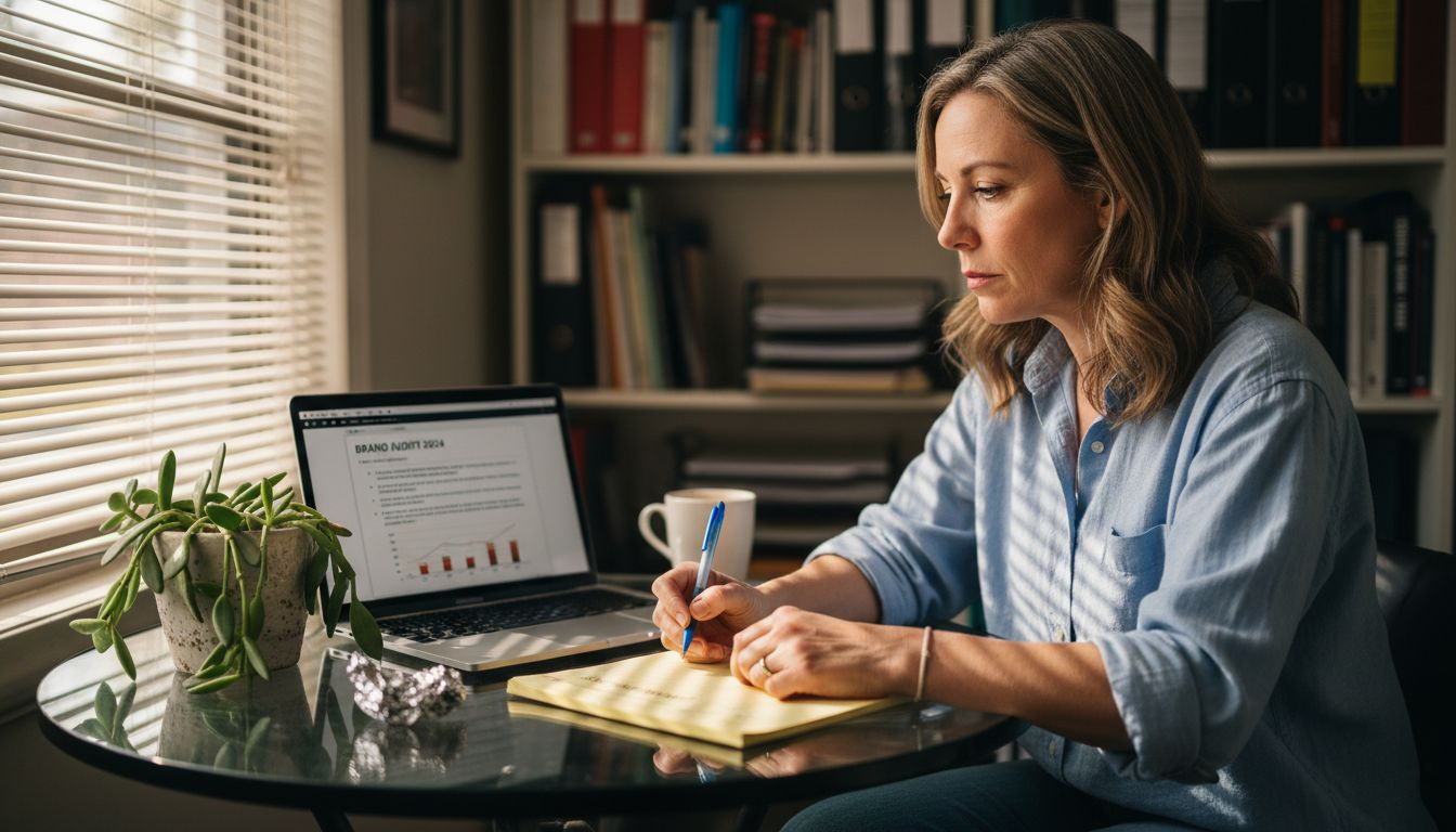 Consultant conducting brand audit in office