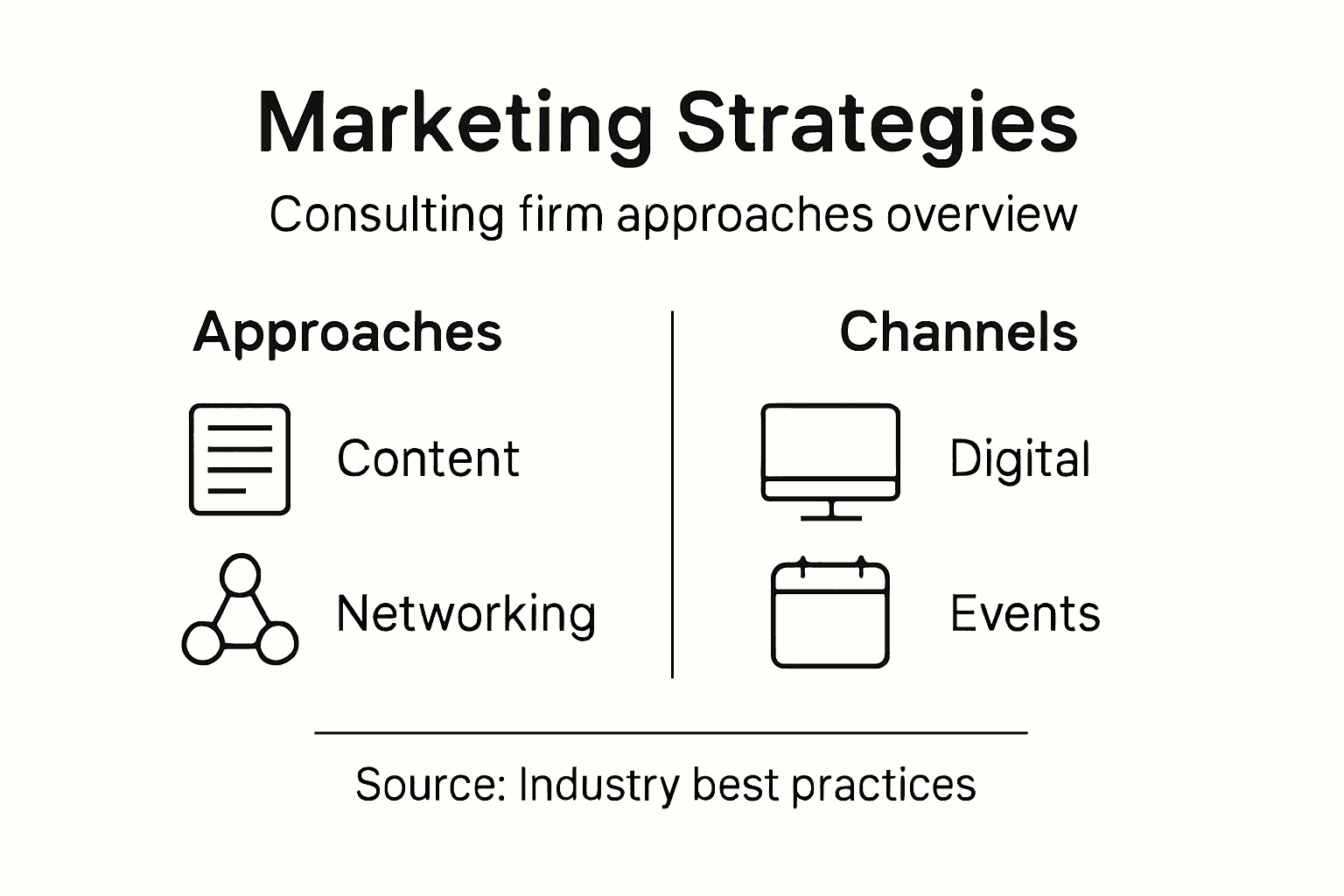 Infographic summarizing consulting marketing approaches