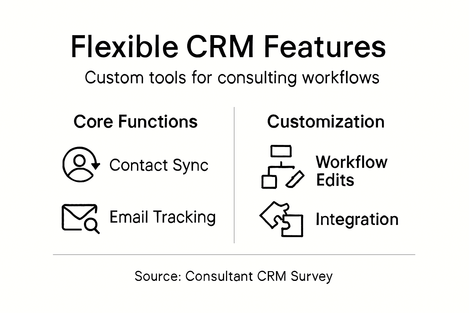 Infographic on CRM flexibility features