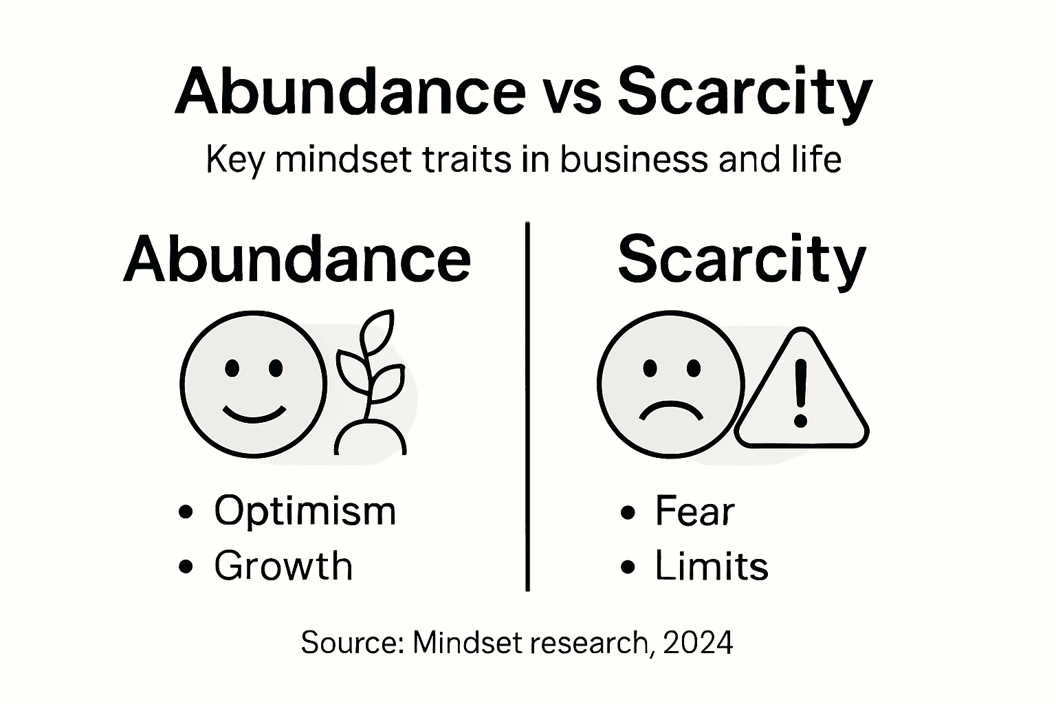 Infographic contrasting abundance and scarcity mindsets