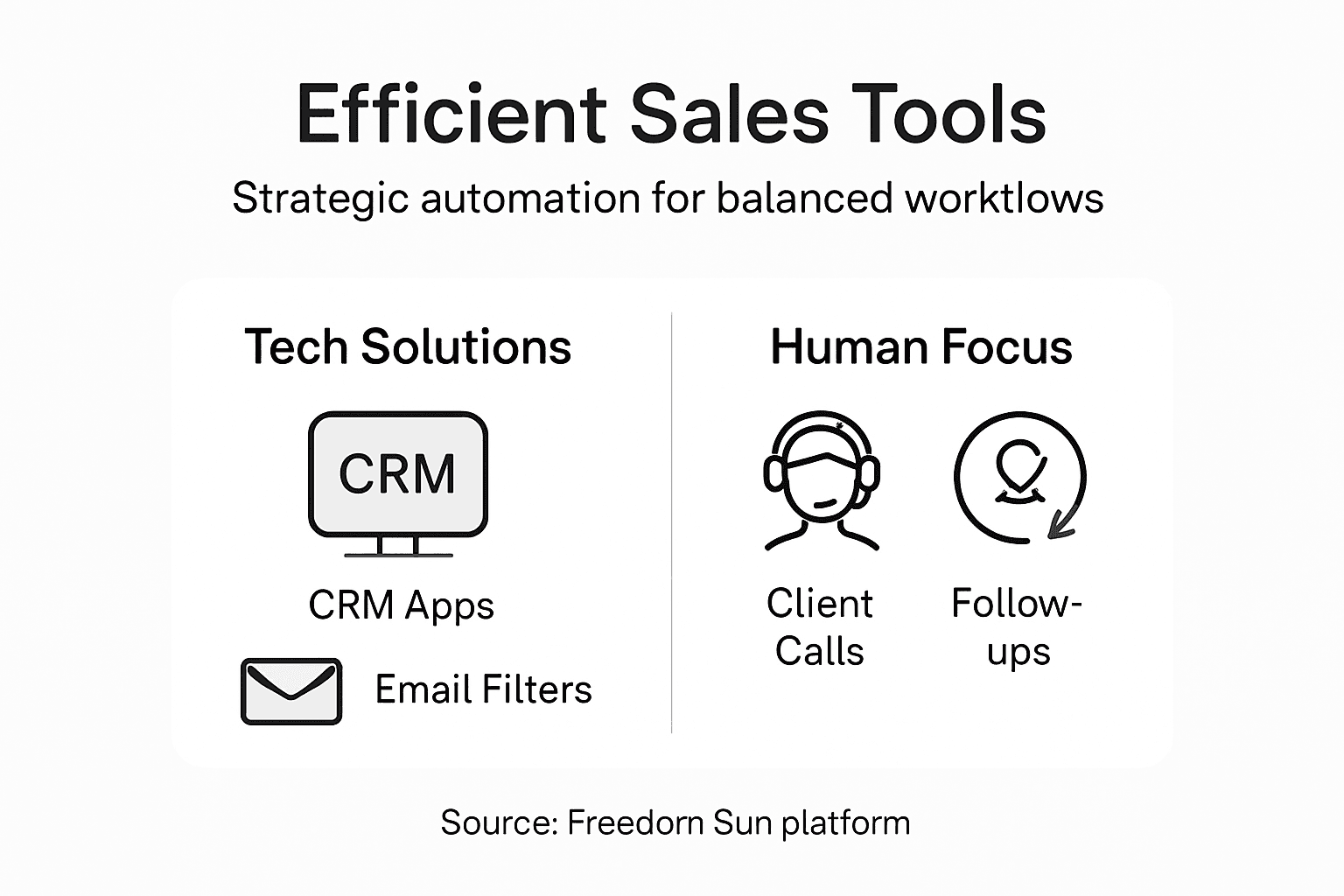 Infographic showing automation tools for sales