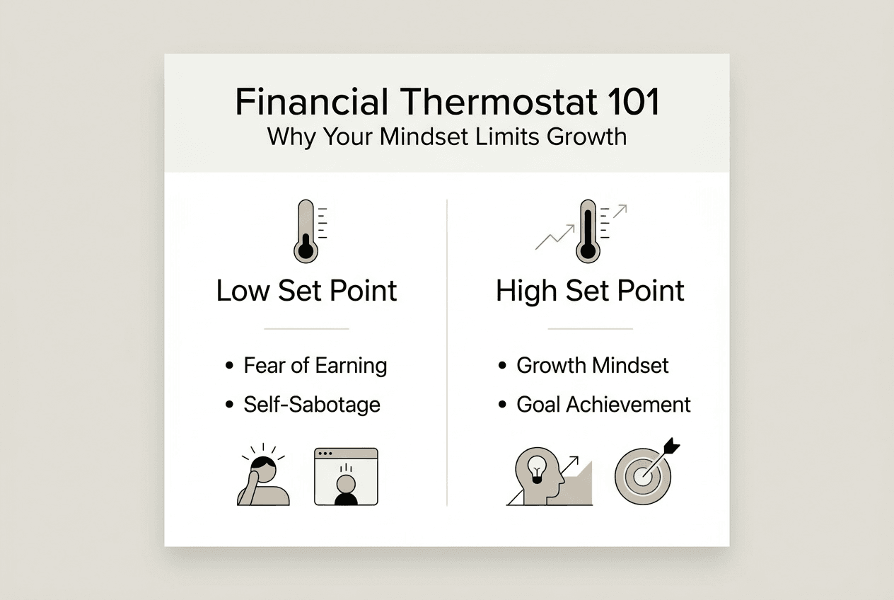 Infographic summarizes financial thermostat mindset